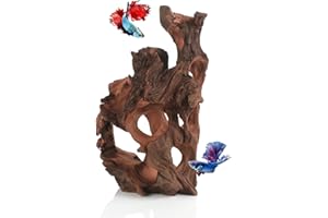 REDFEIYANG Natural Wood Aquarium Cave Betta Fish Hideout for Aquarium Fish Tank Decorations-Reptile Hide-Snake Hide-Cave for Cichlids Habitat Shelter for Crayfish Shrimp and Other Aquatic Pets 9-11.8"