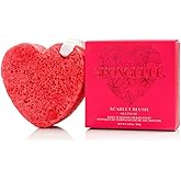 Spongell&eacute; Scarlet Blush Heart Bath Sponge | Built-in Body Wash &amp; Body Scrubber, Shower Loofah Sponge for Women | 20+ uses