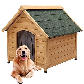 Xemqener Large Outdoor Wooden Dog Kennel Pet House With Removable