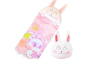 Nalexmi Sleeping Bag with Pillow, Nap Mats for Kids, Sleeping Bag for Kids, Slumber Bag, Animal Sleeping Bags, Unicorn Sleeping Bag with Pillow, Happy