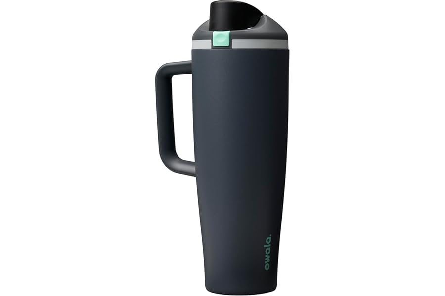 Owala FreeSip Tumbler Insulated Stainless Steel Water Bottle with Built-in Straw and Side Handle, For Travel, Work, School, and Sports, 40oz, BPA Free, Leak Proof, Foggy Tide