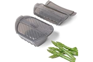 ESIE HOUZIE 2 Piece Vegetable Steamer for Cooking, Silicone Microwave Steamer Cookware with Lid for Steaming Cooking Fresh Frozen Food Veggie Fish, Large 6 Cup Small 3 Cup Steam Cooker BPA Free (Gray)