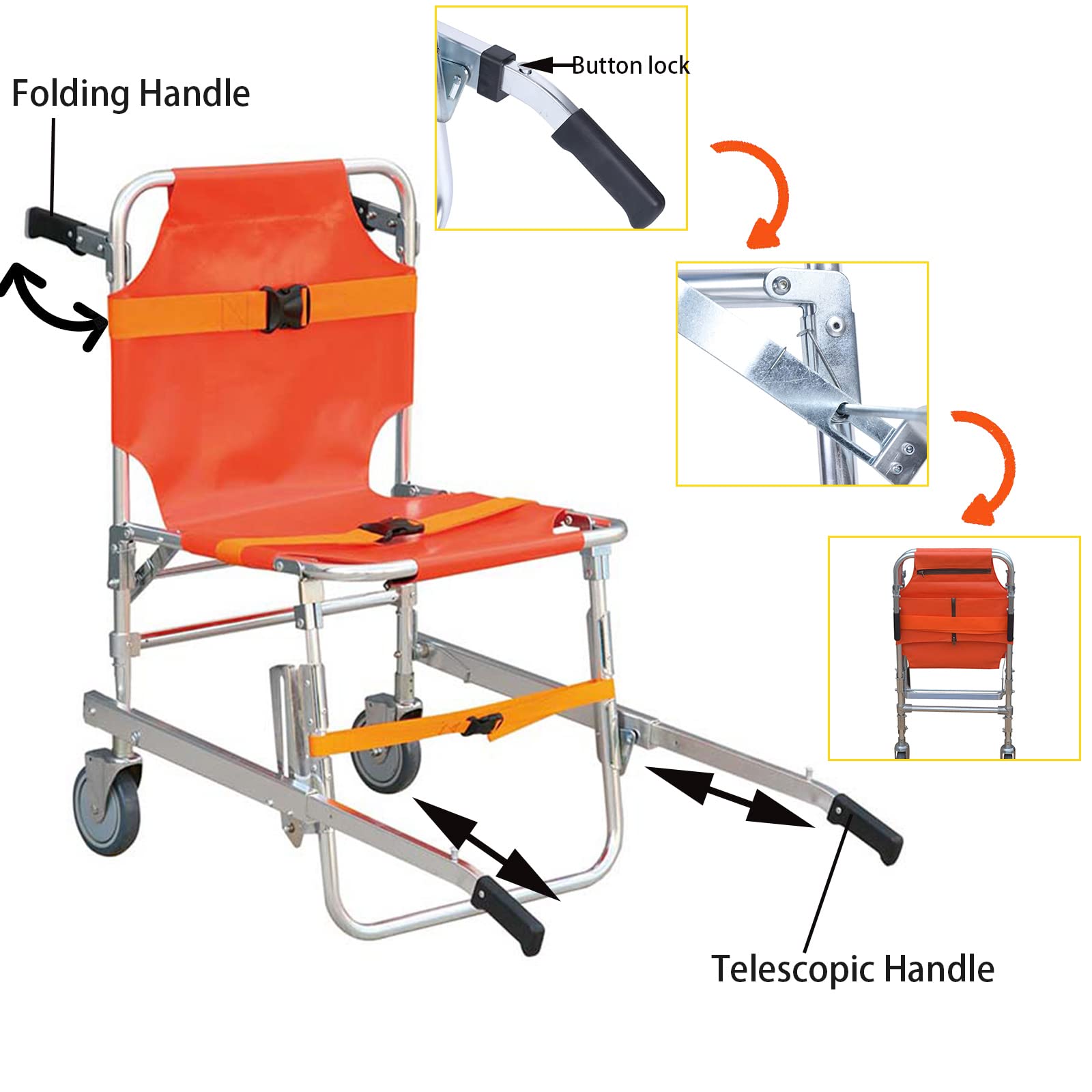 EMS Stair Chair, Ambulance Medical Lift, Foldable Stair Chair Lift