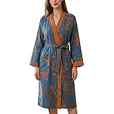 Kimono Robes for Women Cotton Gauze Long Robe Japanese Sleepwear Yukata Jacquard Bathrobe Floral Sauna Loungewear