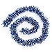 iPEGTOP 26.2ft Christmas Tinsel Garland, Classic Thick Shiny Sparkly Christmas Tree Ornaments Party Ceiling Hanging Decorations with Colorful Reflections Shiny Filament - Blue