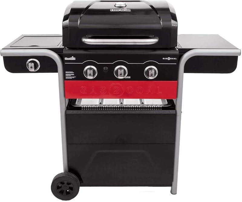 Char-Broil Gas2Coal 330 Hybrid 3-Burner Grill with Side Burner
