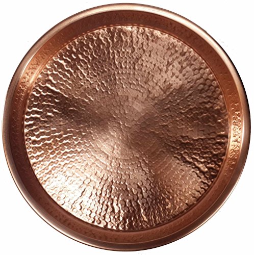 Egypt gift shops Hand Hammered Traditional Shiny Finish Pure Natural Copper Bird Bath Birdbath Bowl Party Display Candy Tea Cocktail Drinks Serving Tray Kitchen Wedding Anniversary Decor Plate Display - Thumbnail 3