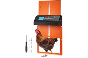VEVOR Automatic Chicken Coop Door, Battery Powered Chicken Coop Door with Timer & Manual Setting, Anti-Pinch Security, Durabl