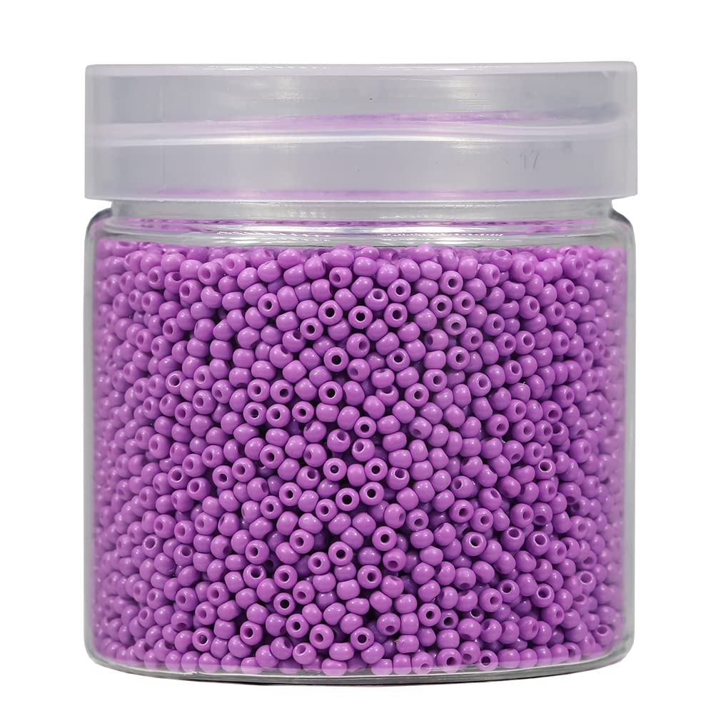 Bala&Fillic Size 2mm Round Seed Beads 10000pcs/110 Grams in Box 12/0 Purple Small Craft Seed Beads for Making Jewelry Earring Bracelets Necklace (Purple)