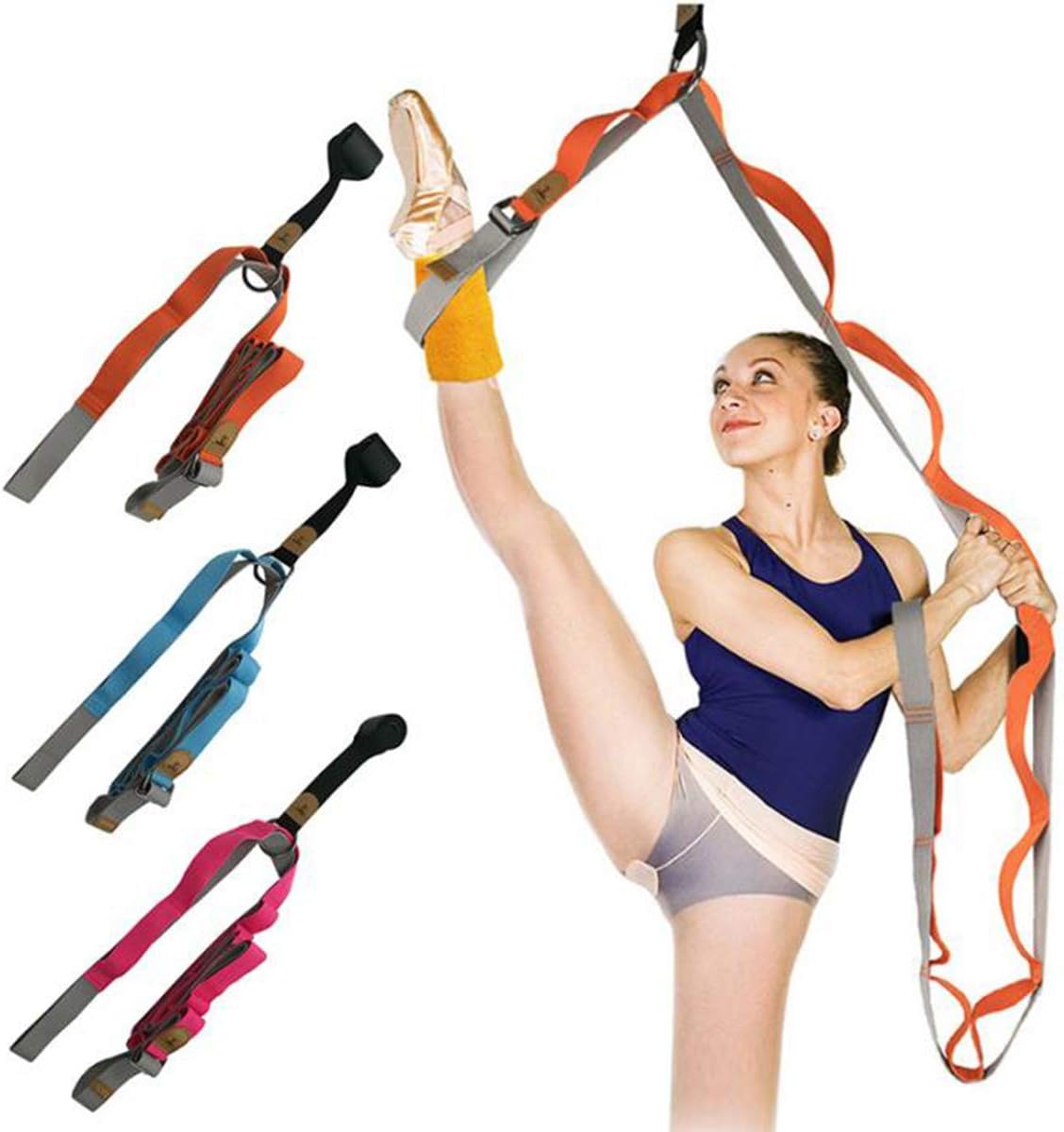 Ruiqas Door Flexibility Stretching Belt Leg Stretcher Strap for Yoga Ballet Cheer Dance Gymnastics Trainer