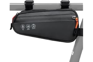 Danuosie Bike Frame Bag, Water Resistant Bicycle Triangle Pouch with 2 Side Pockets, 3-in-1 Under Seat Storage Top Tube Pack 