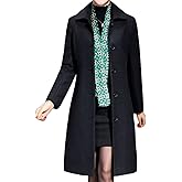 Jenkoon Women's Wool Trench Coat Winter Long Thick Overcoat Walker Coats
