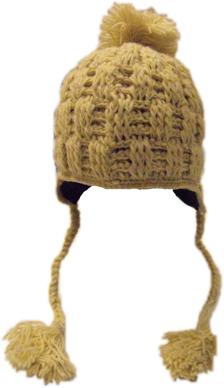 cream wool bobble hat