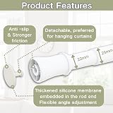 Venwemong Telescopic Curtain Rod 135-200 cm No Drill White view 2