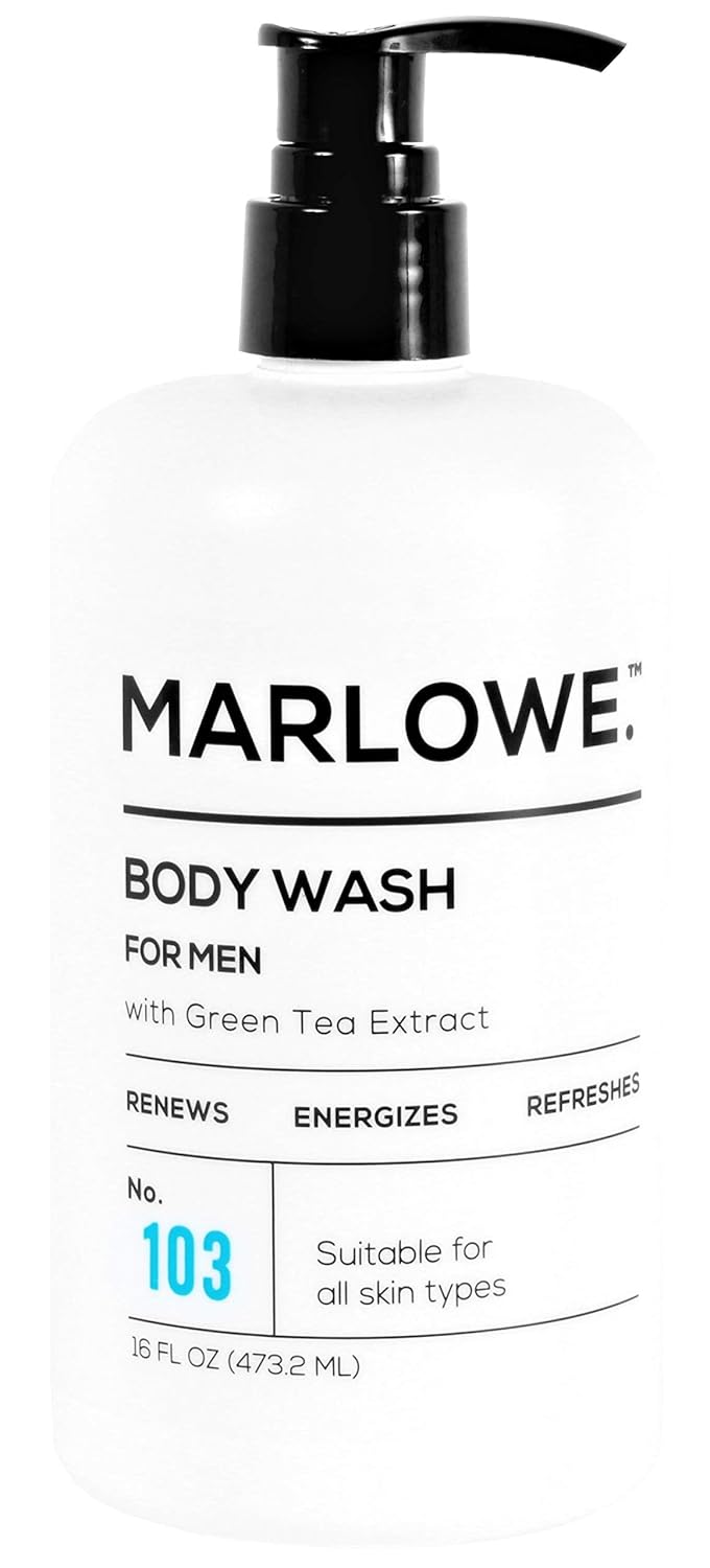 MARLOWE. No. 103 Men's Body Wash 16 oz | Energizing & Refreshing | Made with Natural Ingredients | Aloe & Green Tea Extracts