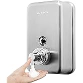 VANNSOO Commercial Wall Mount Stainless Steel Foaming Soap Dispenser, 40 oz (1200ml) Industrial Refillable Foam Hand Sanitizer Dispensers for Bathroom and Kitchen