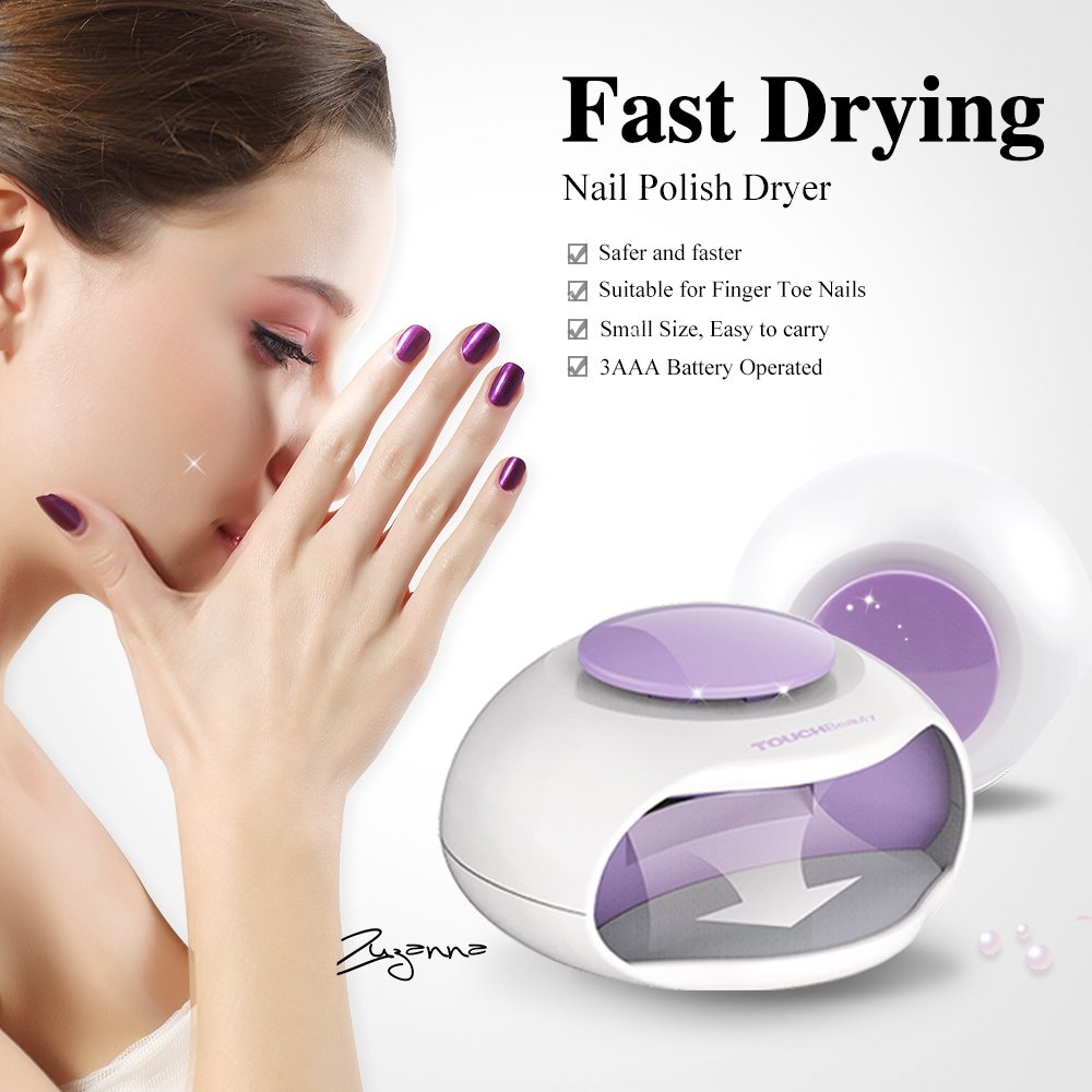 TOUCHBeauty Portable Nail Dryer with Air & LED Light Good for Regular Nail Polishes TB-0889