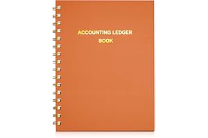 LAXAMOTEL Accounting Ledger Book - A5 Check Register for Small Businesses & Personal Use, Undated Account Book for Tracking Money, Expenses, Deposits & Balance, 6.5" x 8.5" (Dark Orange)