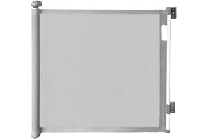 TATAVR Retractable Baby Gate, Mesh Baby Gate or Mesh Dog Gate, 33" Tall, Extends up to 63" Wide, Child Safety Gate for Doorways, Stairs, Hallways, Indoor/Outdoor(Gray)