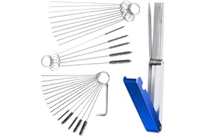 FineGood Carbon Dirt Jet Cleaner Carburetor Set of 4, 13 Cordless Cleaning Set, 20 Needles, 10 Brushes, 1 Motorcycle Key Kit