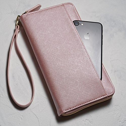 Travel Document Organizer - RFID Passport Wallet Case Family Holder Id Wristlet (Rose Gold) 5 Travel Document Organizer - RFID Passport Wallet Case Family Holder Id Wristlet (Rose Gold)