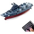 Tipmant Military Remote Control Aircraft Carrier Model RC Boat Ship Speedboat Yacht Electric Water Toy - Blue (2.4G, No Antenna)