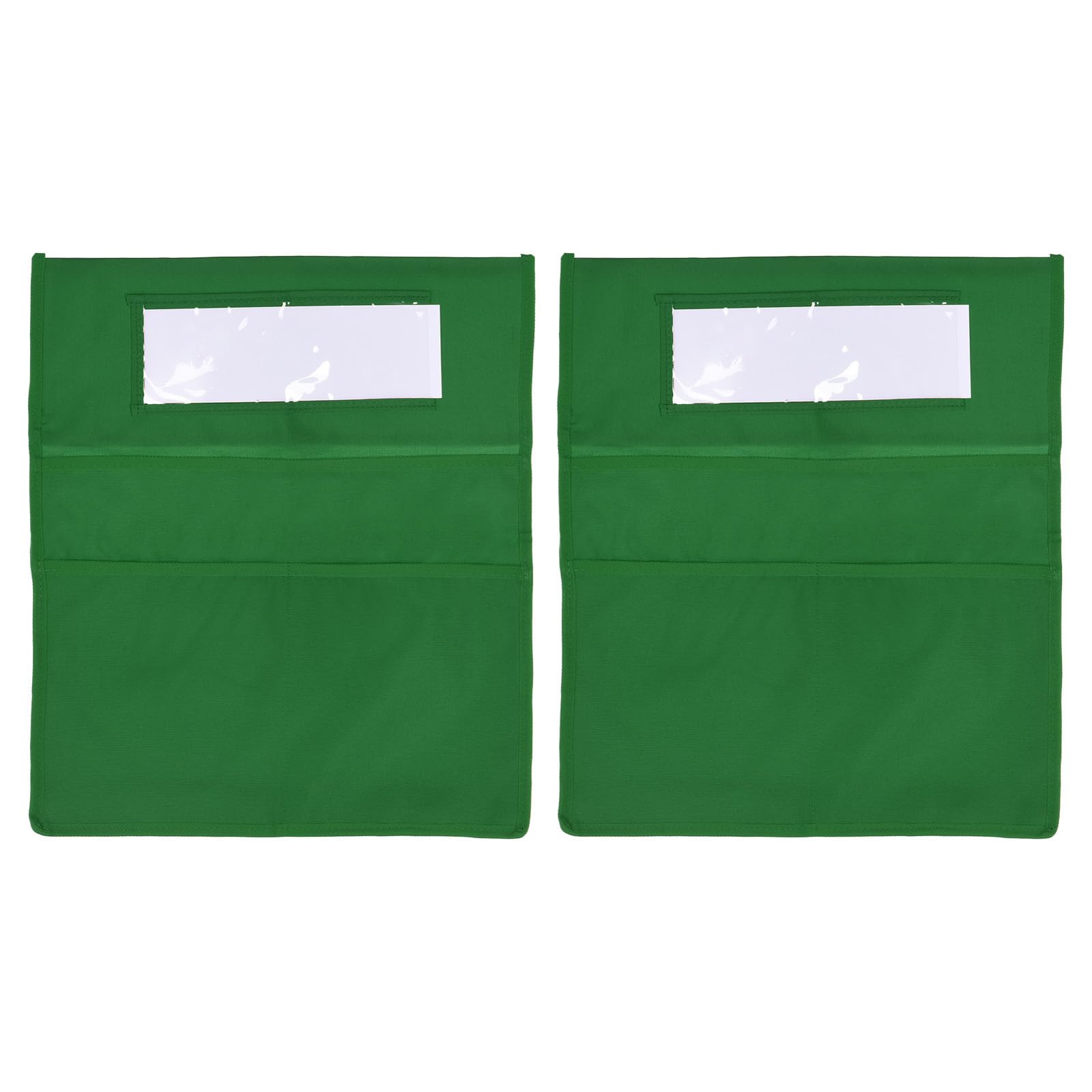 PATIKIL 3 Slots Chair Pockets for Classrooms, 2pcs Classroom Chair Pockets for Classroom Chair Pockets Label for Paper Book Stationery, Green