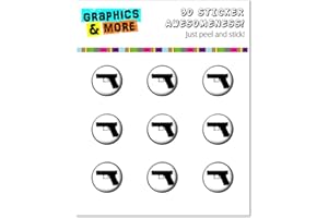 Graphics and More Handgun Weapon Firearm Home Button Stickers Fits Apple iPhone 4/4S/5/5C/5S, iPad, iPod Touch - Non-Retail P