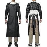 ELEBOX Waterproof Apron with Long Sleeves, Safety Apron Work Uniform for Men & Women, Chemical Resistance Anti-Tear Apron