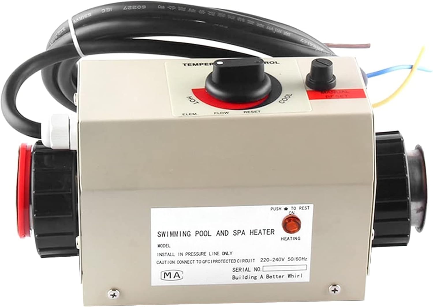 TGHY Electric Tankless Water Heater 2kW 3kW Swimming Pool Thermostat 220V SPA Water Bath Heater for Above Ground Inground Pool Hot Tub Thermostat for Max 528 Gallon Swimming Pool,2kw: Sports & Outdoors
