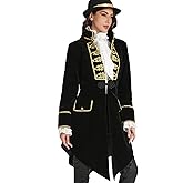 SUPLEAP Womens Steampunk Medieval Victorian Gothic Tailcoat Masquerade Costume Jacket Pirate Frock Coat