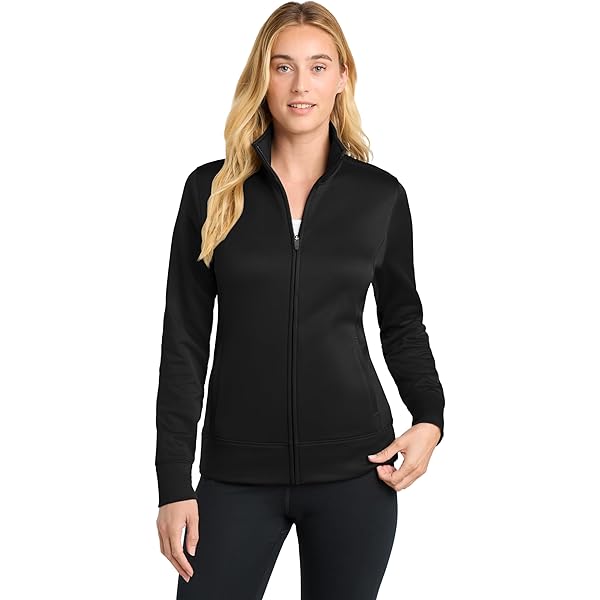 SPORT-TEK Women's Sport-Wick Fleece Full Zip Jacket, Dark Smoke