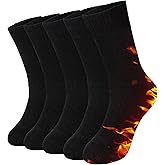 Josnown Thermal Wool Socks Mens 5 Pairs Thick Warm Winter Soft Cozy Hiking Boot Socks for Cold Weather, Size 7-12