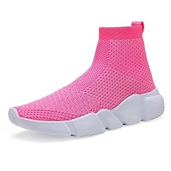 YAVY Girls Pink Sneakers Kids Running Shoes for