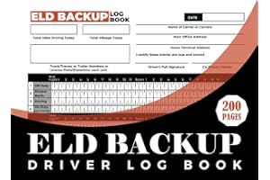 ELD Backup Driver Log Book: 200 Single-Sided Pages of DOT ELD Log Book, Checklist & Inspection Reports for Drivers and Trucke