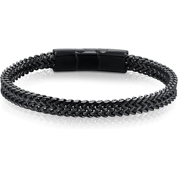 Bracciale Uomo LUCKY2+7 In Acciaio Inox Con Chiusura Magnetica - Catena Franco Link, Regolabile