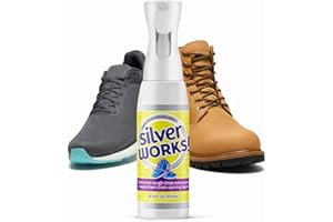 SilverWorks! Shoe Deodorizer Spray For Smelly Shoes - Shoe Odor Elimination - Boot, Sneaker, Shoe Smell Eliminator - Stinky Shoes Odor Eliminator, Shoe Freshener Spray -16.9oz
