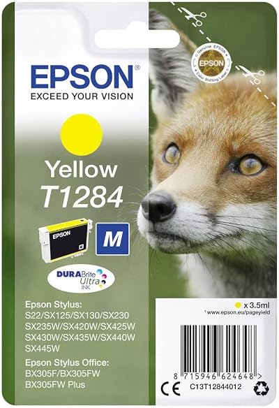 Epson T1284 Yellow Squirrel Genuine Ink Cartridge Claria Photo HD 260 Pages