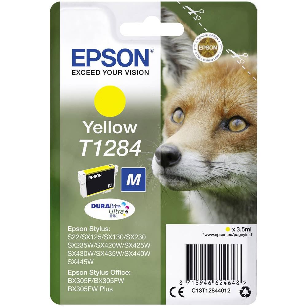 Epson T1284 Yellow Squirrel Genuine, Claria Photo HD Ink Cartridge