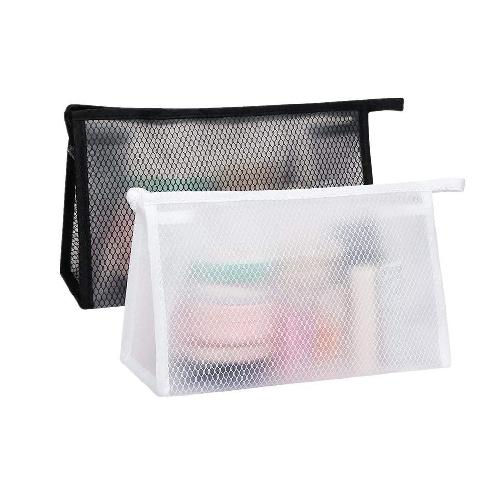 Large Capacity Toiletry Bags 2pcs Waterproof Makeup Bag Toiletry Bag Travel Transparent Toiletry Bags for Men Women (White, Black), White, White, Black, 23 * 15 * 9 cm