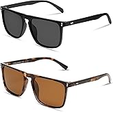 VANLINKER Polarized Square Sunglasses for Men Women Dark Shades with UV Protection for Driving VL9748