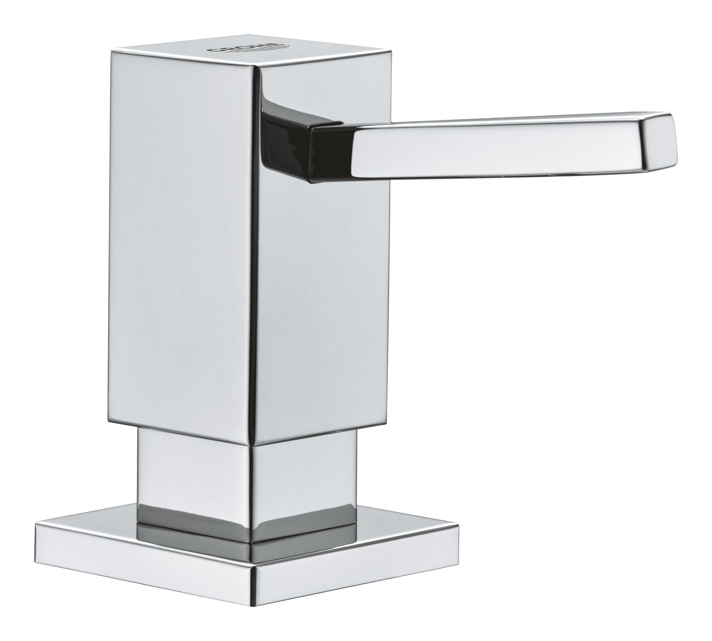 GROHE Cubic Soap Dispenser for Liquid Soaps, Storage Bin 500ml, Chrome, 40649000