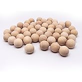 DCGFXIYU 50 Pcs 1 Inch Wooden Balls for Crafts, 25mm Small Natural Round Wood Balls, Unfinished Wood Ball for Crafts, Arts, DIY Projects, Decoration - No Hole