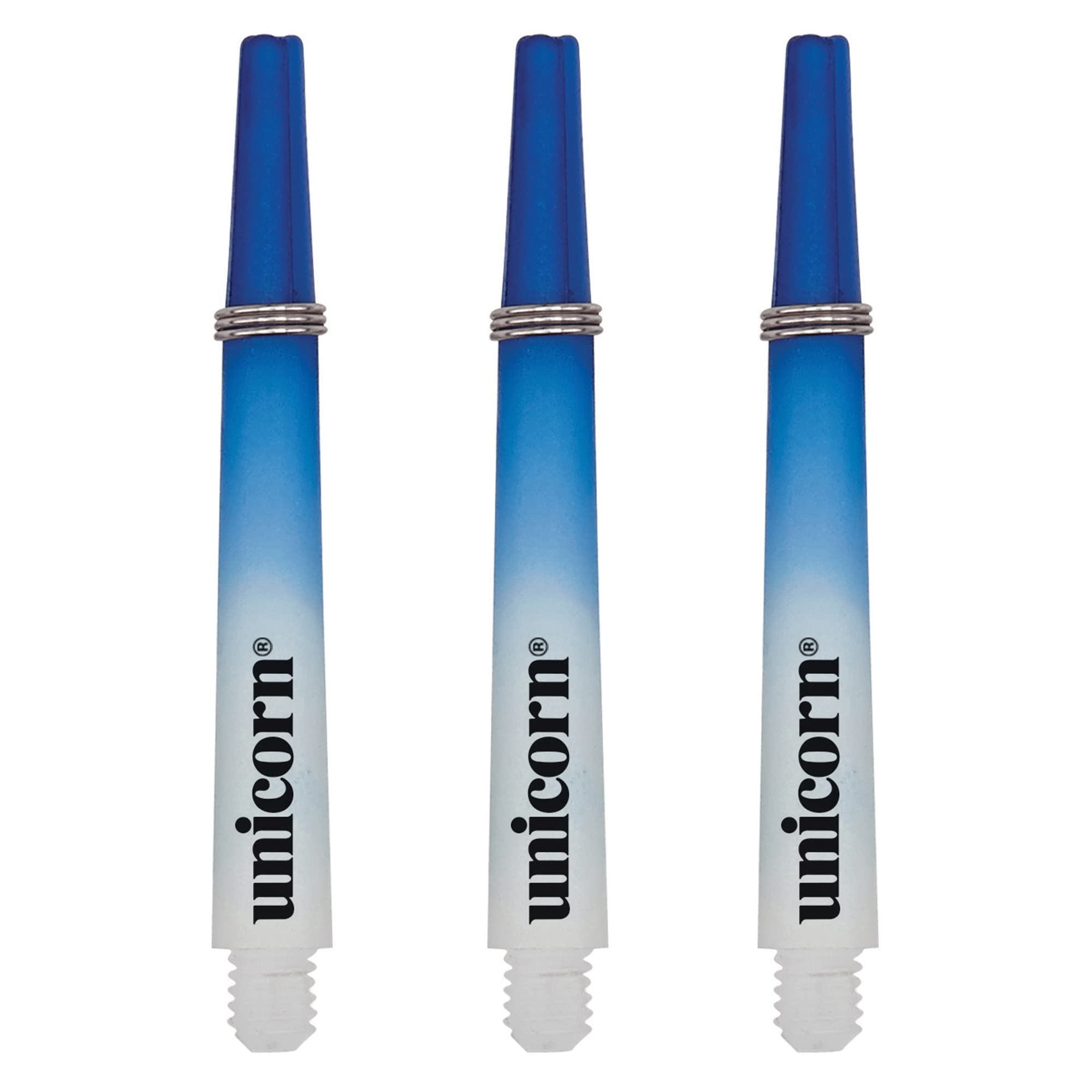 Unicorn Dart Shafts | Gripper 3 Two-Tone | Durable Nylon | Blue and White | 3 Stems | Short 34.4 mm