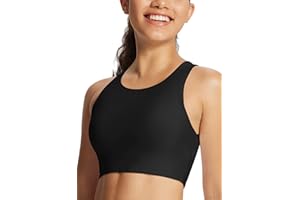 BALEAF Women's Swim Bra Modest High Neck Bikini Tops Quick Dry UPF 50+Bathing Suit Sports Workout Removable Padded