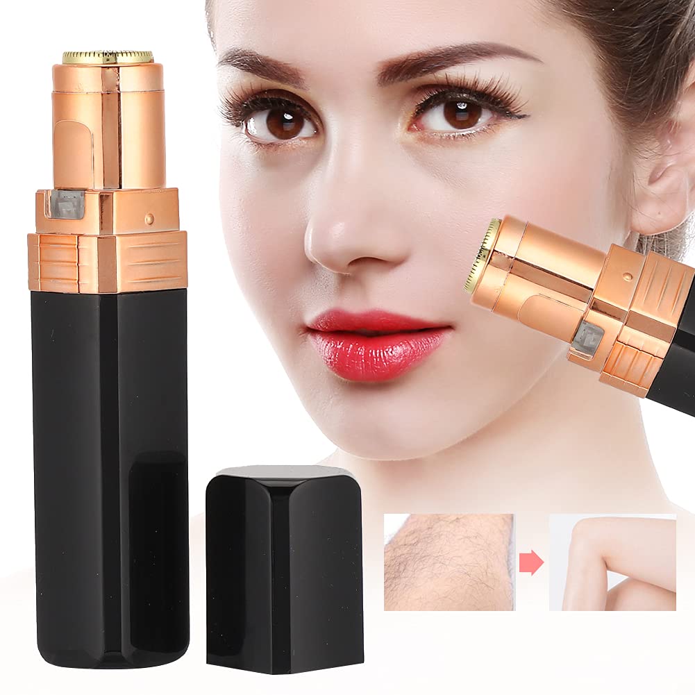 Hair Removal Machine, Compact Cute Lipstick Shape Mini Electric Hair Remover Face Body Hair Removal Machine for Women (Black)