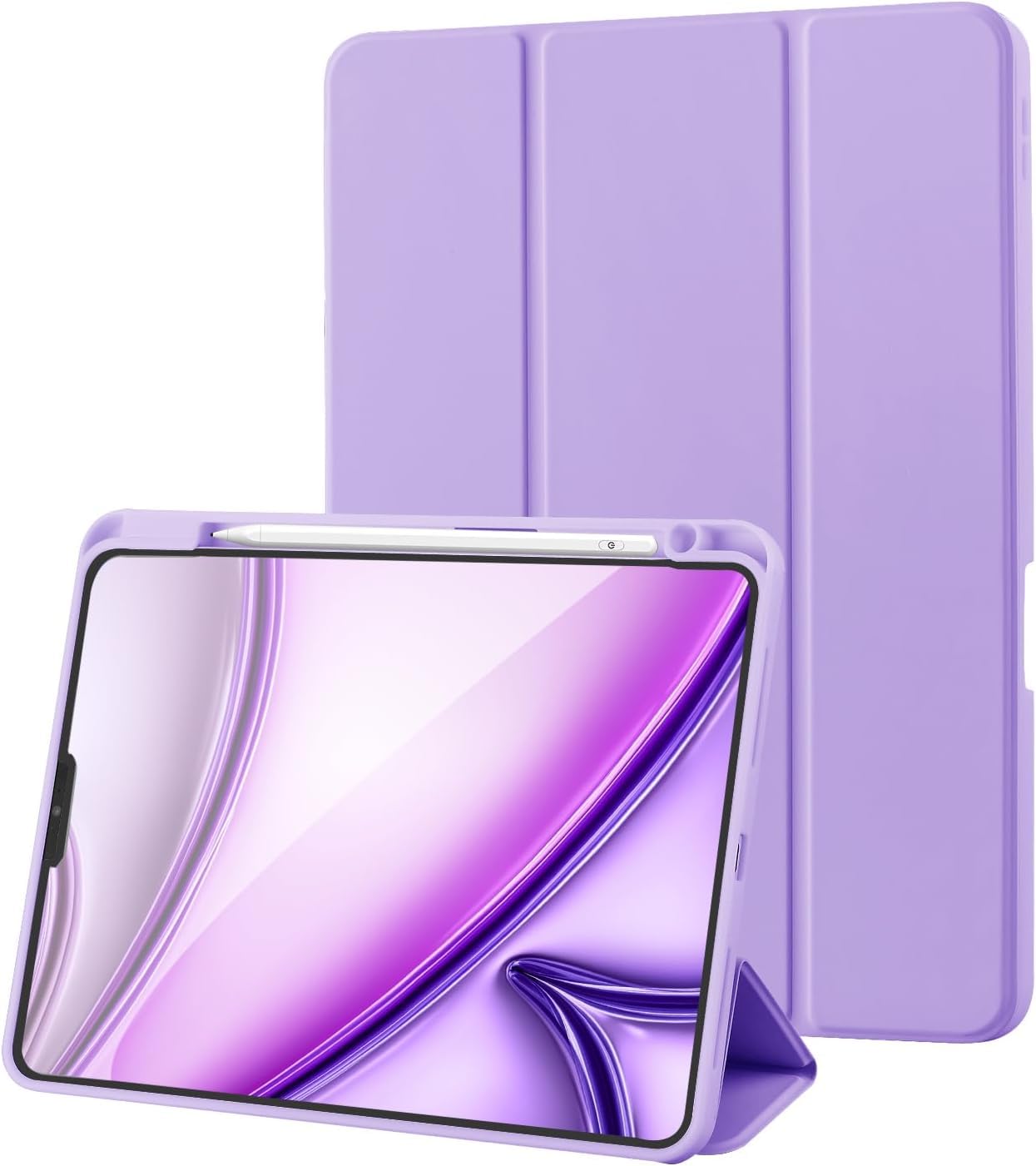 Case for iPad Pro 11 2022/2021/2020/2018 (4th /3rd /2nd /1st Generation) Case with Pencil Holder, Trifold Slim Protective Cover with Soft TPU, Auto Wake/Sleep, Purple — image 1