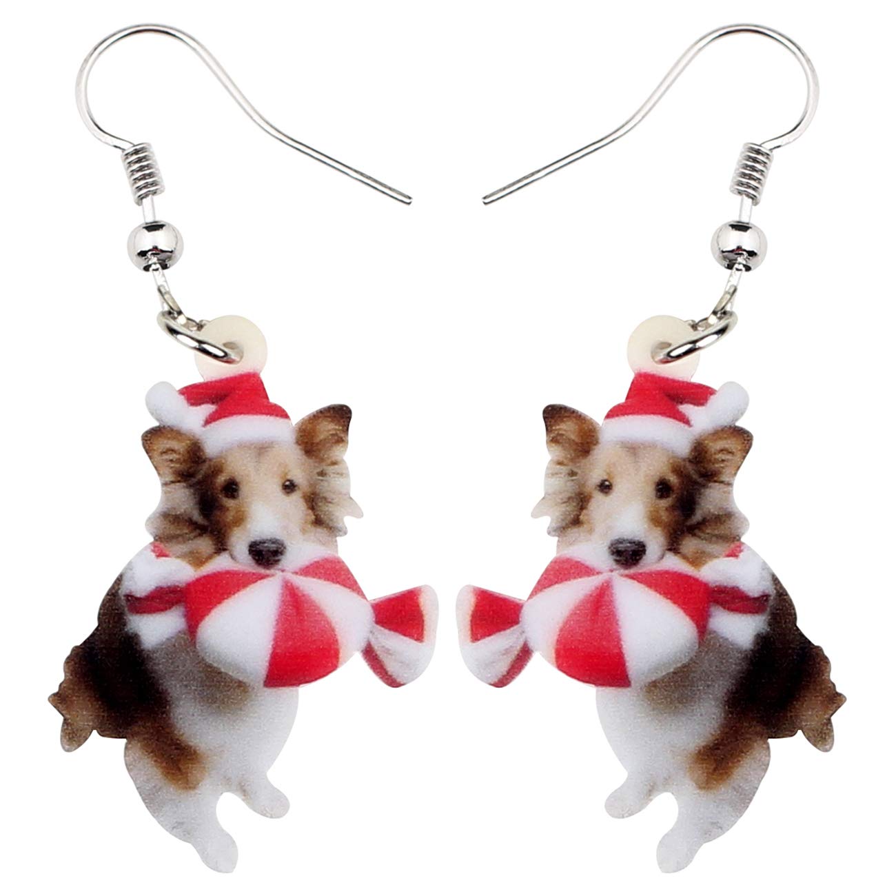 Cute Christmas Dog Earrings Dangle Jewelry for Girl Women Gift Charms (Christmas Corgi)