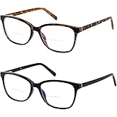Kafirlo Bifocal Reading Glasses Women Blue Light Computer Readers Clear Top Cat Eye Frame Stylish Fashion Ladies Eyeglass