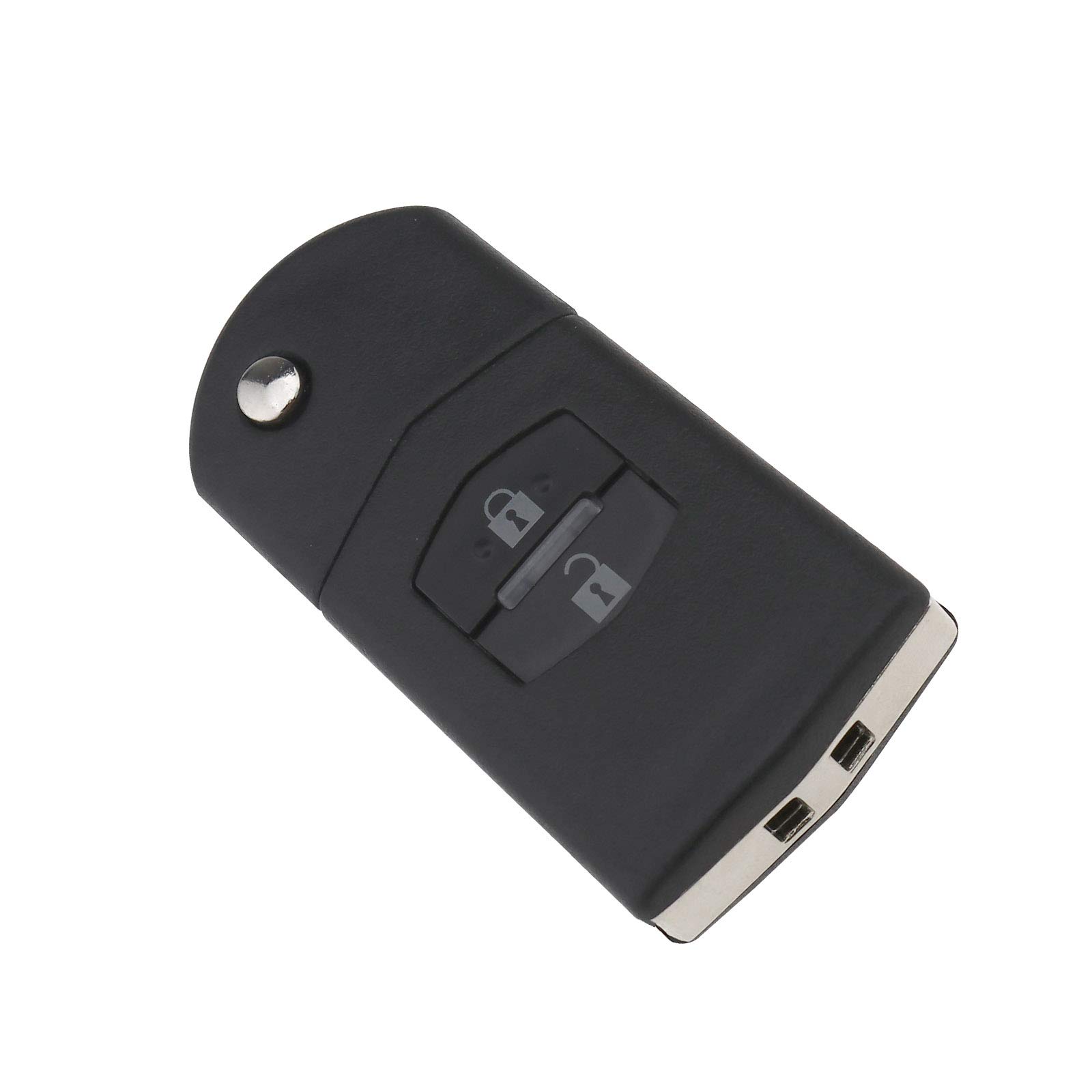 OTOTEC Folding Key Shell Removal Control Key Case Fob Shell Blank Replacement with 2 Buttons Compatible with Mazda 3/5/6/RX7/RX8/BT50